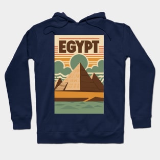 A Vintage Travel Poster of Giza Pyramids - Egypt Hoodie